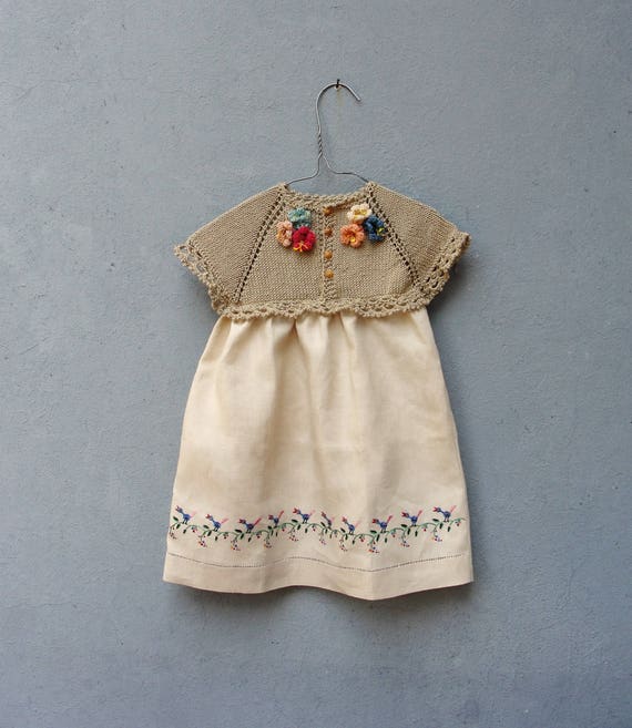 linen baby girl dress