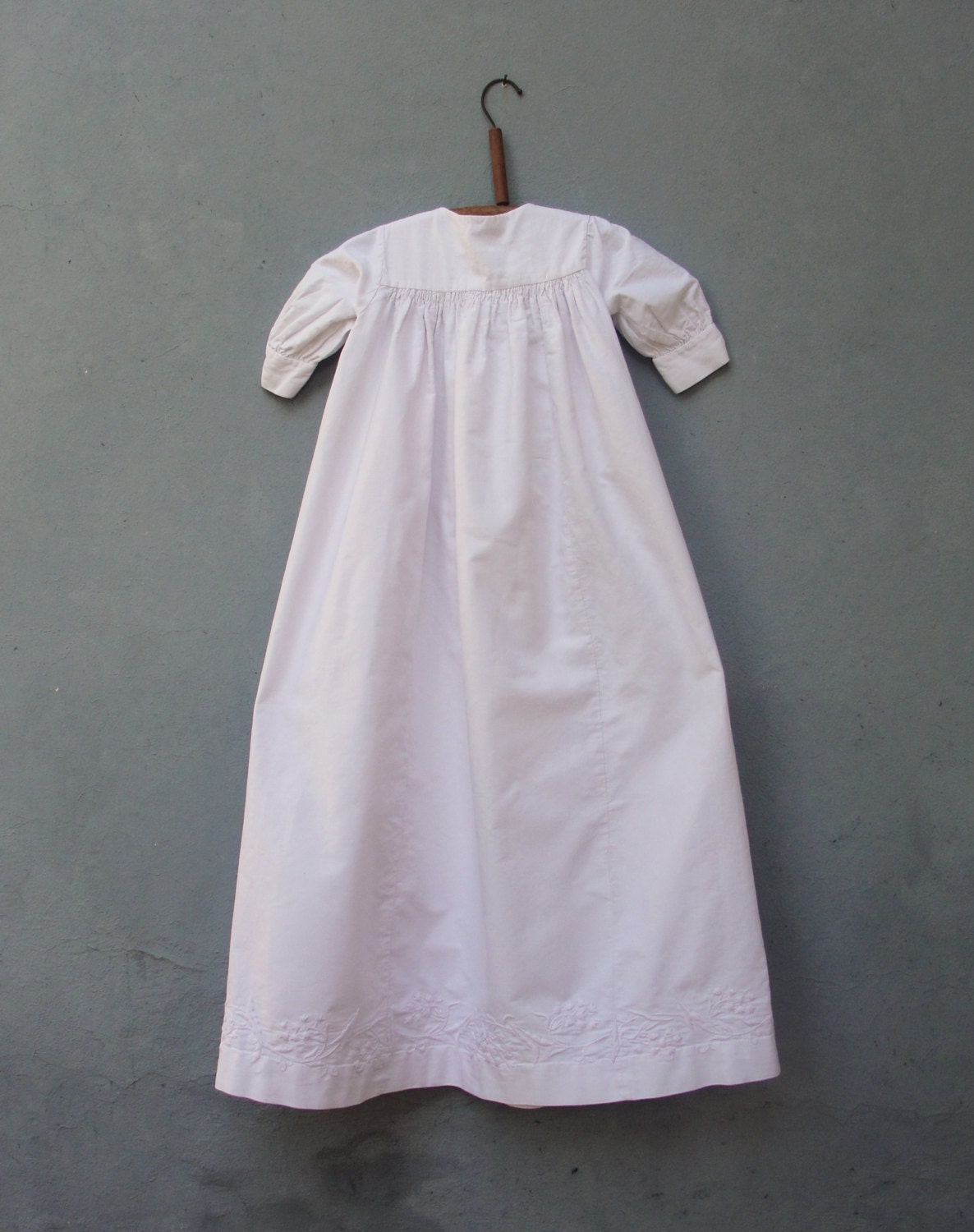 Antique Embroidered Christening Gown White Work Embroidery on - Etsy