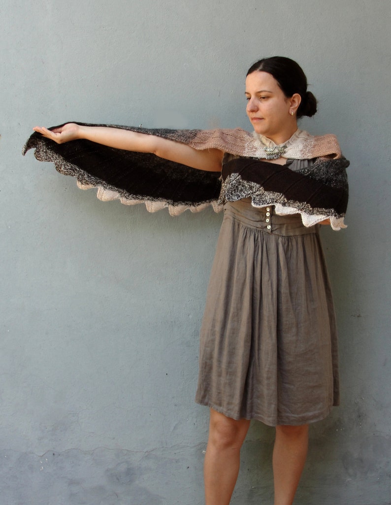 Knitted Bird Wing Scarf Ombre Feathers Wrap Scarf. With Etsy