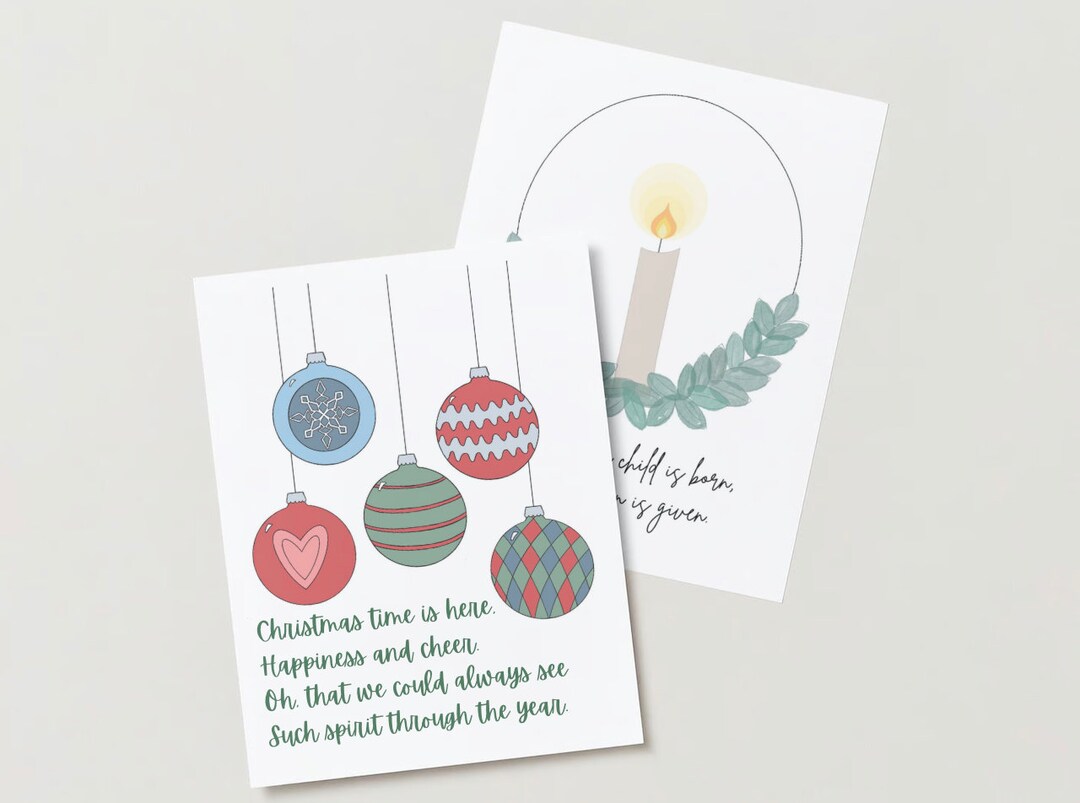 Holiday Lyric Printable Christmastime is Here, Messiah Lyrics Set of 2 Printable Artworks ...