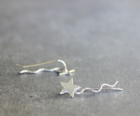 Boucle Doreille étoile étoile Filante Boucles Doreilles Boucles Doreille étoile Grimpeur Doreille En Argent Robot Doreille