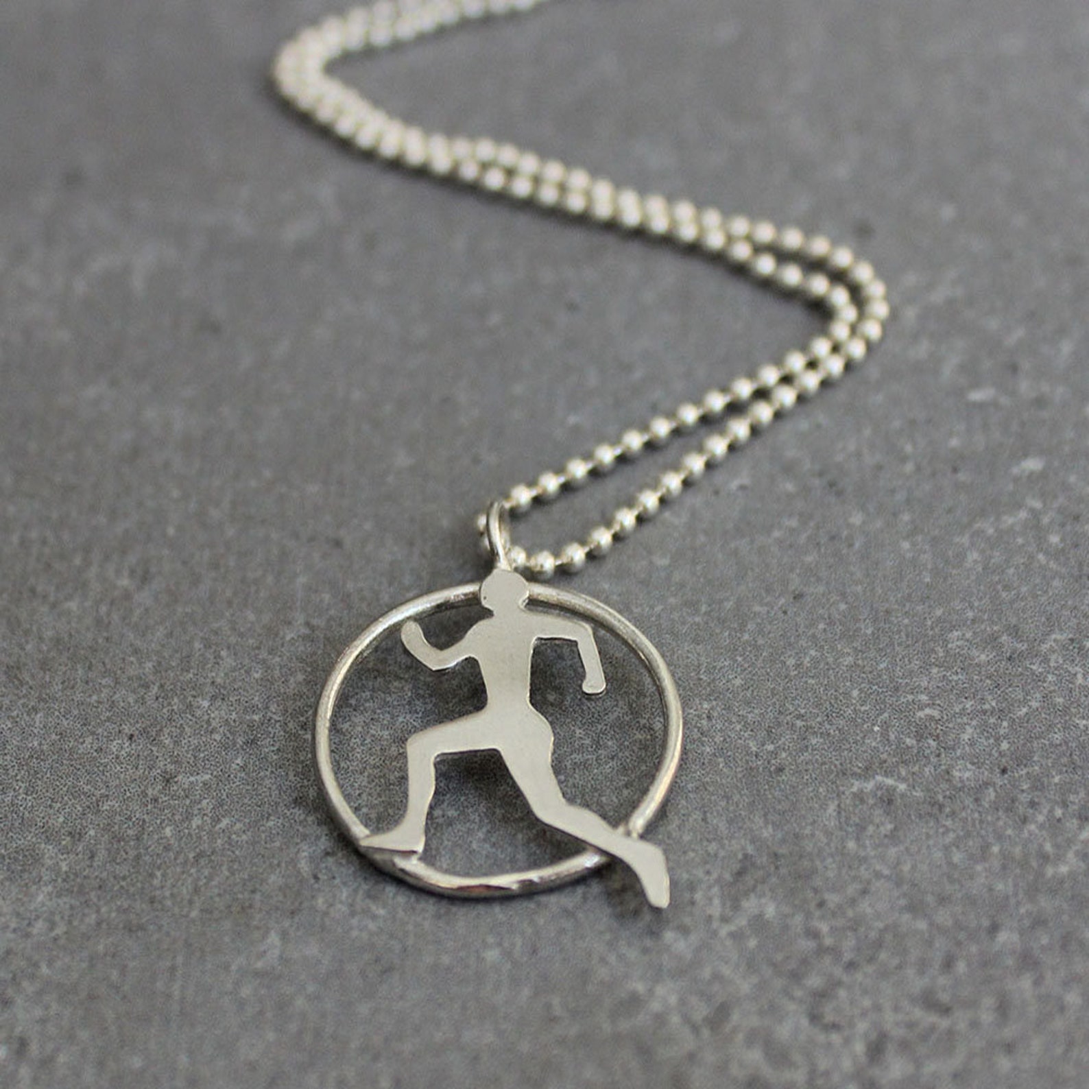 Runner silver necklace for men jewelry gift running pendant Etsy