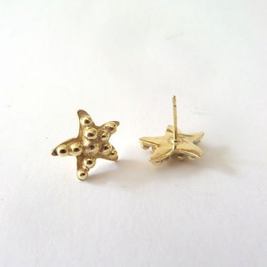 Gold Stud Earrings Gold Starfish Studs Starfish Earring | Etsy