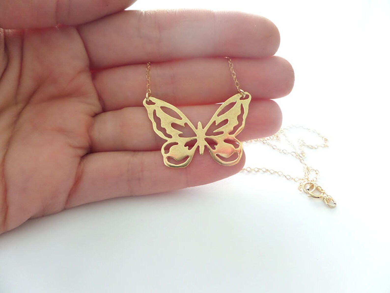 Butterfly Necklace Gold Butterfly Necklace Butterfly Etsy