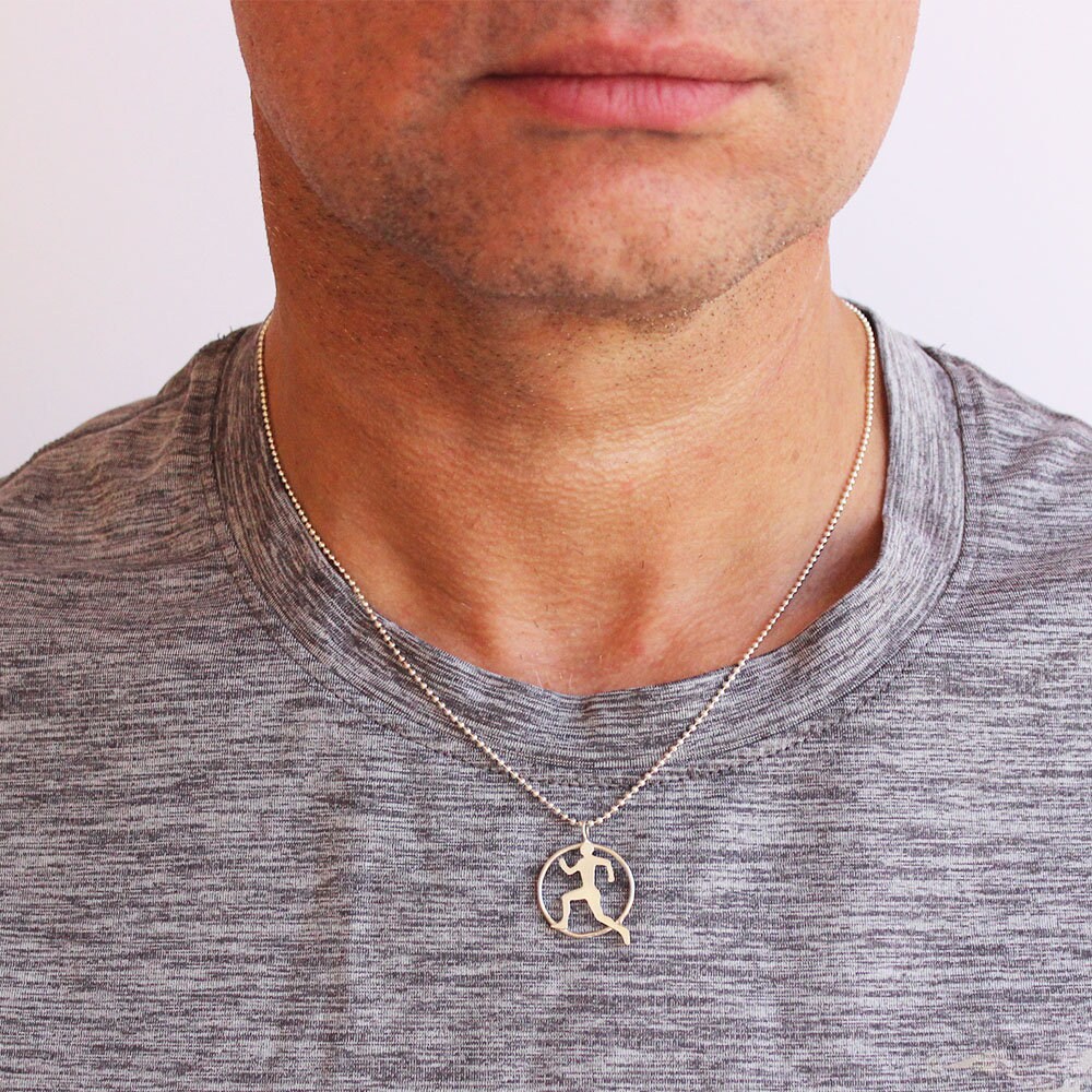 Runner silver necklace for men jewelry gift running pendant Etsy