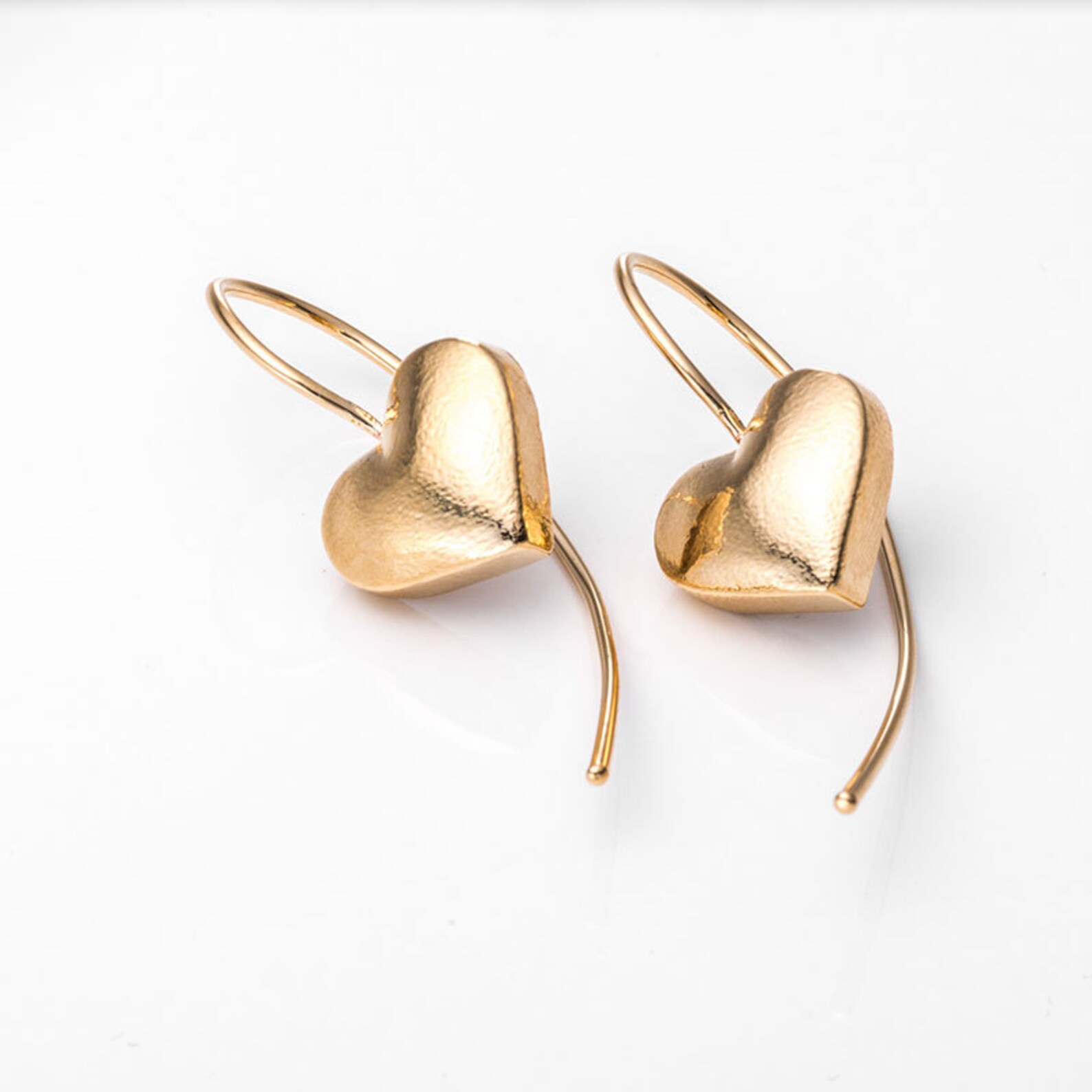 Gold heart drop earrings Clearance