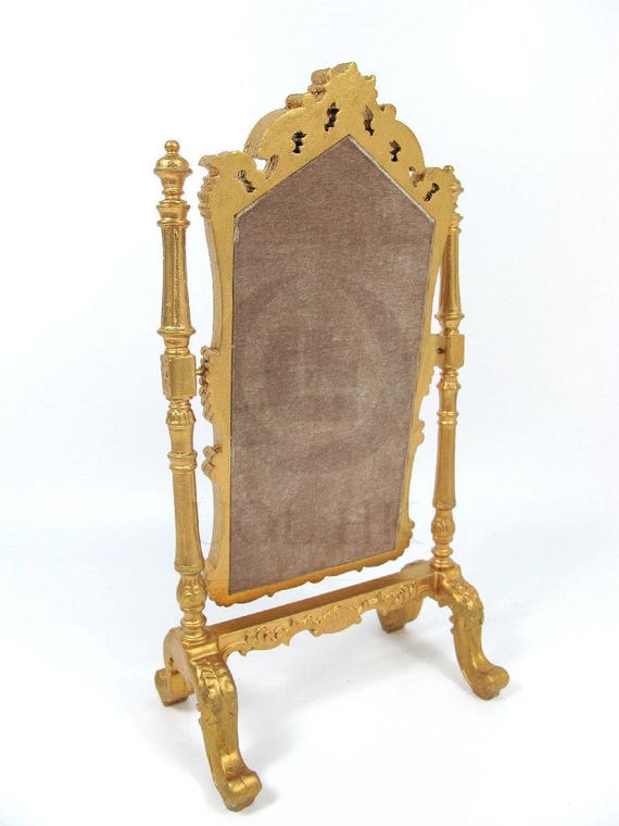 1 6 Play Scale Wooden Standing Mirror For Barbie Doll 12 Dolls Finished In Gold