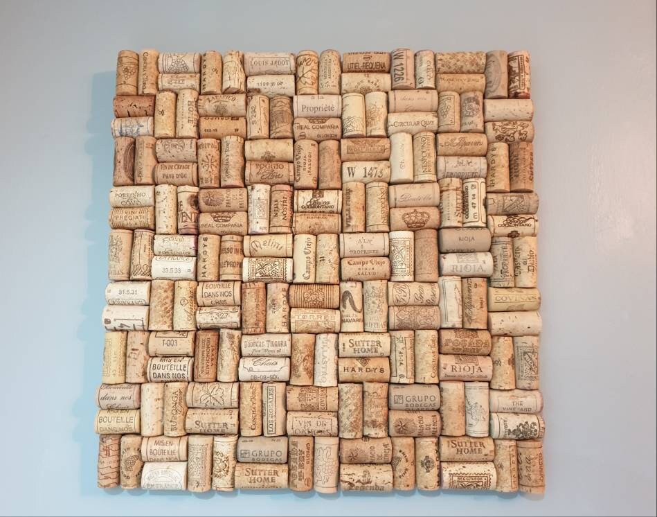 Wine Cork Notice Board. Memo Board. Pinboard. 40cm X 40cm. Etsy