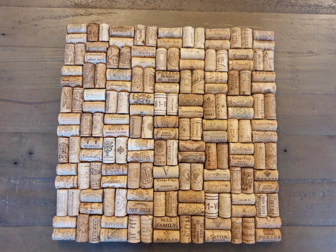 Wine Cork Notice Board. Memo Board. Pinboard. 40cm X 40cm. Etsy