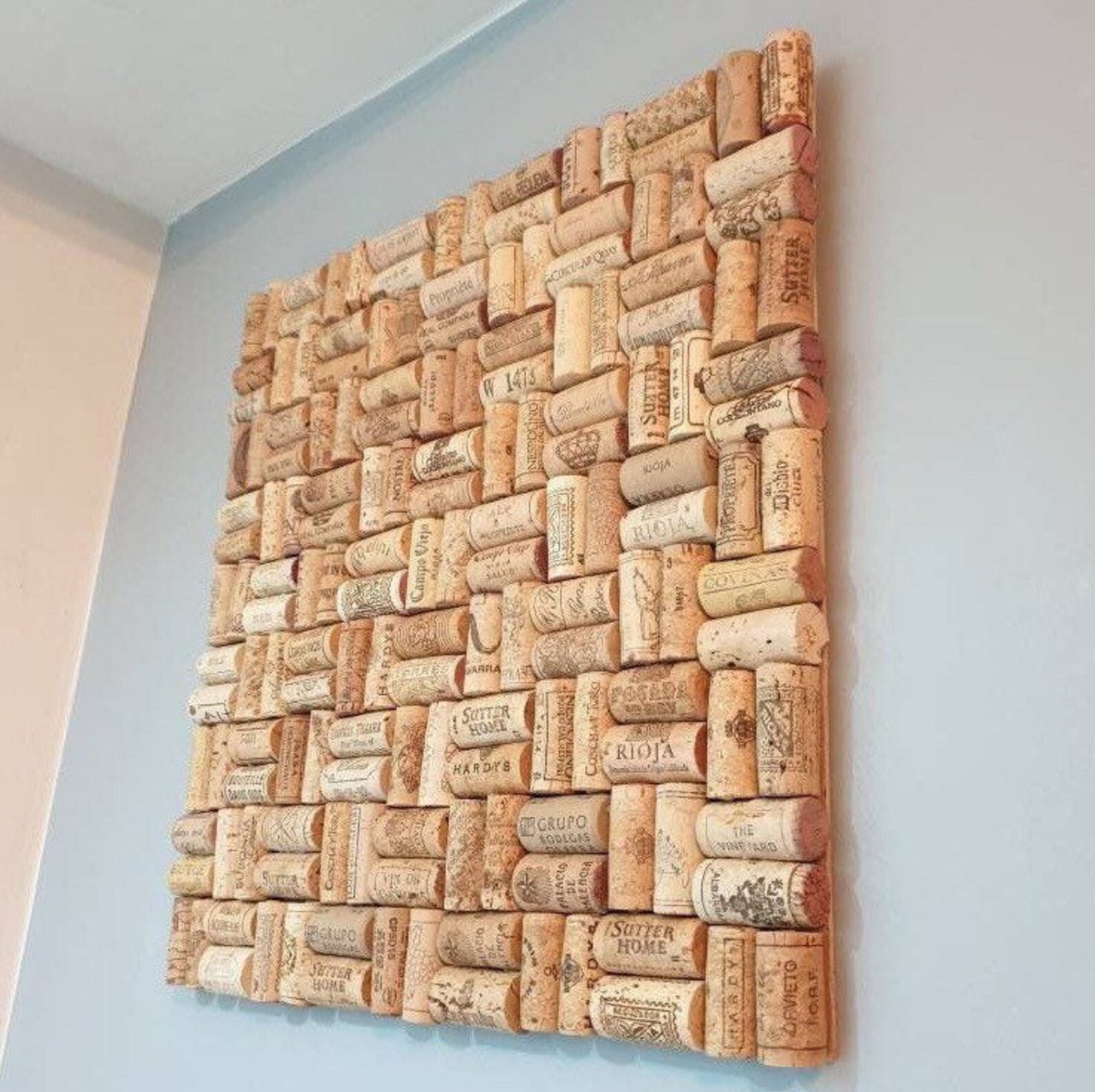 Wine Cork Notice Board. Memo Board. Pinboard. 40cm X 40cm. Etsy