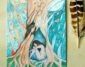 Protection of the Dryads, Tree Spirit Art Print