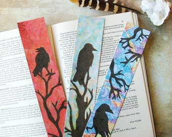 Raven Silhouette Bookmarks, Corvid Bookmark, Crow Bookmarks, Raven Bookmarks, Plastic free Bookmark