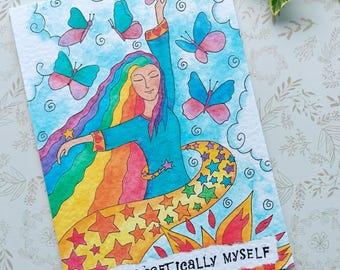 Unappologetically Myself affirmation quote Art Print