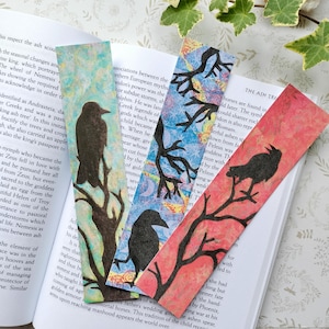 Raven Silhouette Bookmarks, Crow Bookmark