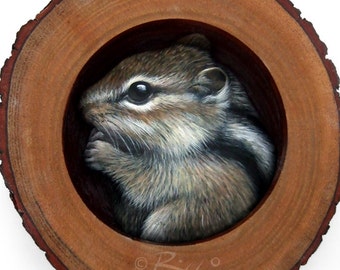 Cute Chipmunk in the Burrow | A Fantastic Piece of Art to Decorate your Home and a Unique Gift Idea for Nature Lovers by Roberto Rizzo