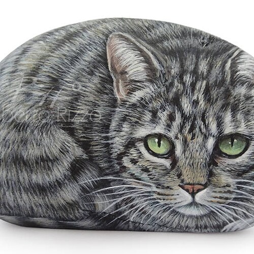 Irresistible Chat Tigre Miniature Peinte A La Main Sur Un Etsy