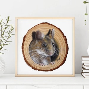 Mouse Fine Art Print | Mouse Wall Art by Roberto Rizzo | Mice Prints | Sweet Mouse Wall Art from Painting | Mouse Home Decor