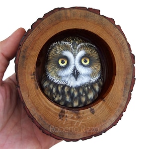 Short-Eared Owl Nest Unique 3-D Art by Roberto Rizzo image 3