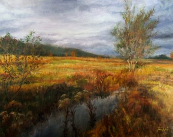 Before The Rain- Countryside Landscape Painting | Fine Art by Roberto Rizzo | Original Art 100% Hand Painted