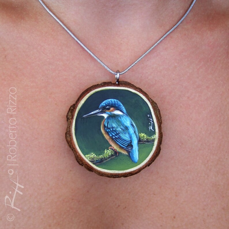 Hand Painted Art Necklace With an Incredibly Detailed Etsy