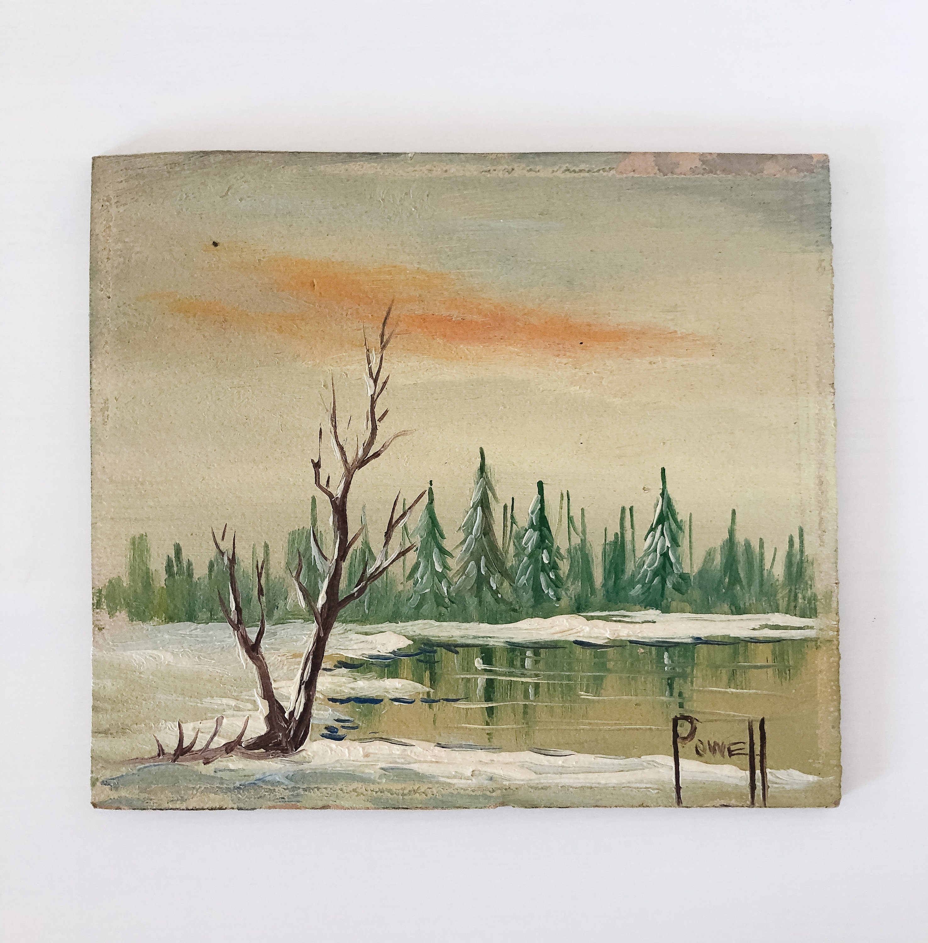 Pair of Vintage Original Landscape Paintings on Board 1 | Etsy