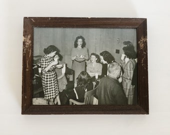 Vintage 1940's Framed Photograph - Women on Coffee Break