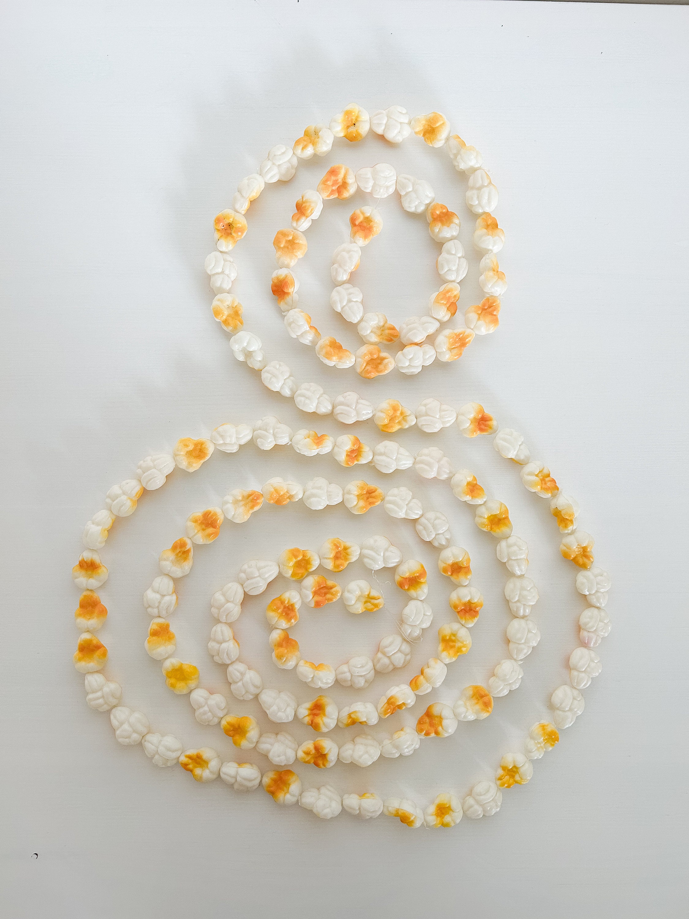 Vintage Faux Popcorn Christmas Tree Garland - (3) Strands