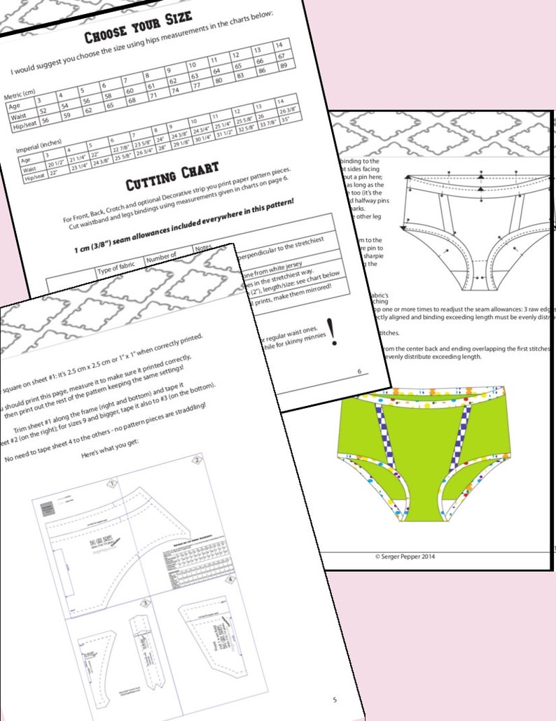 Girl Underwear Pattern PDF Tutorial Comfy Modern Trendy High Etsy