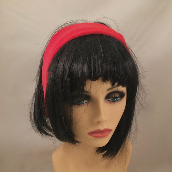 Diadema pin up / diadema moldeable / bandana Dolly /  diadema rockabilly, diadema roja / turbante negro