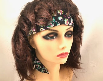 Black headband / Black hair band / black bandana / black turban / Dolly headband / pin up headband / rockabilly headband /