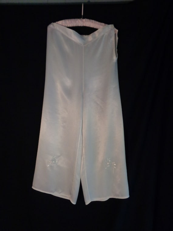 1920's silk lounge pants embroidered beach pajamas