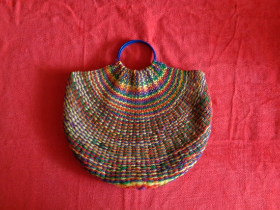 1930's knit wool bag handbag sewing knitting handm