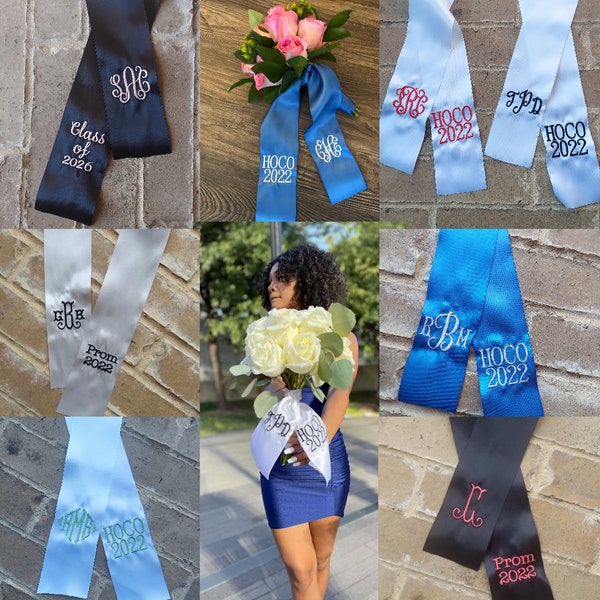 Monogram Nosegay Ribbon - Prom/Homecoming/HOCO/School Dance