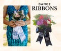 Monogrammed Bouquet Sash- Silk and Grosgrain Ribbon Prom Homecoming Wedding Embroidered