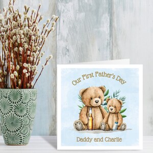 Erste Vatertagskarte, personalisierte 1. Vatertagskarte, Baby und Papa 1. Vatertagskarte, Bär erste Vatertagskarte.