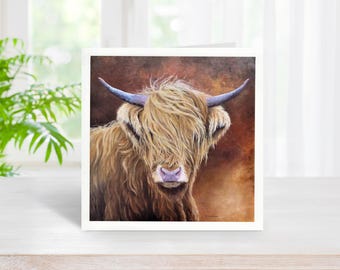 Highland Cow Greeting Card; Blank Greeting Card; Any Occasion Card;