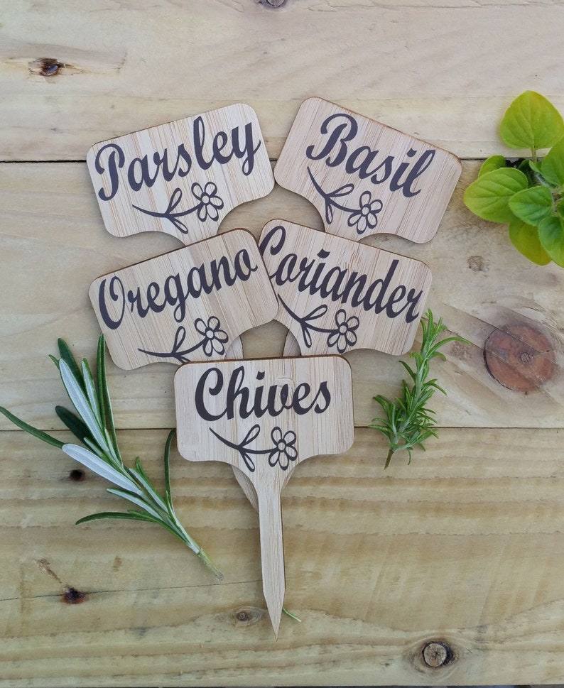 Wooden Plant Labels Bamboo Plant Labels Personalised Plant Etsy