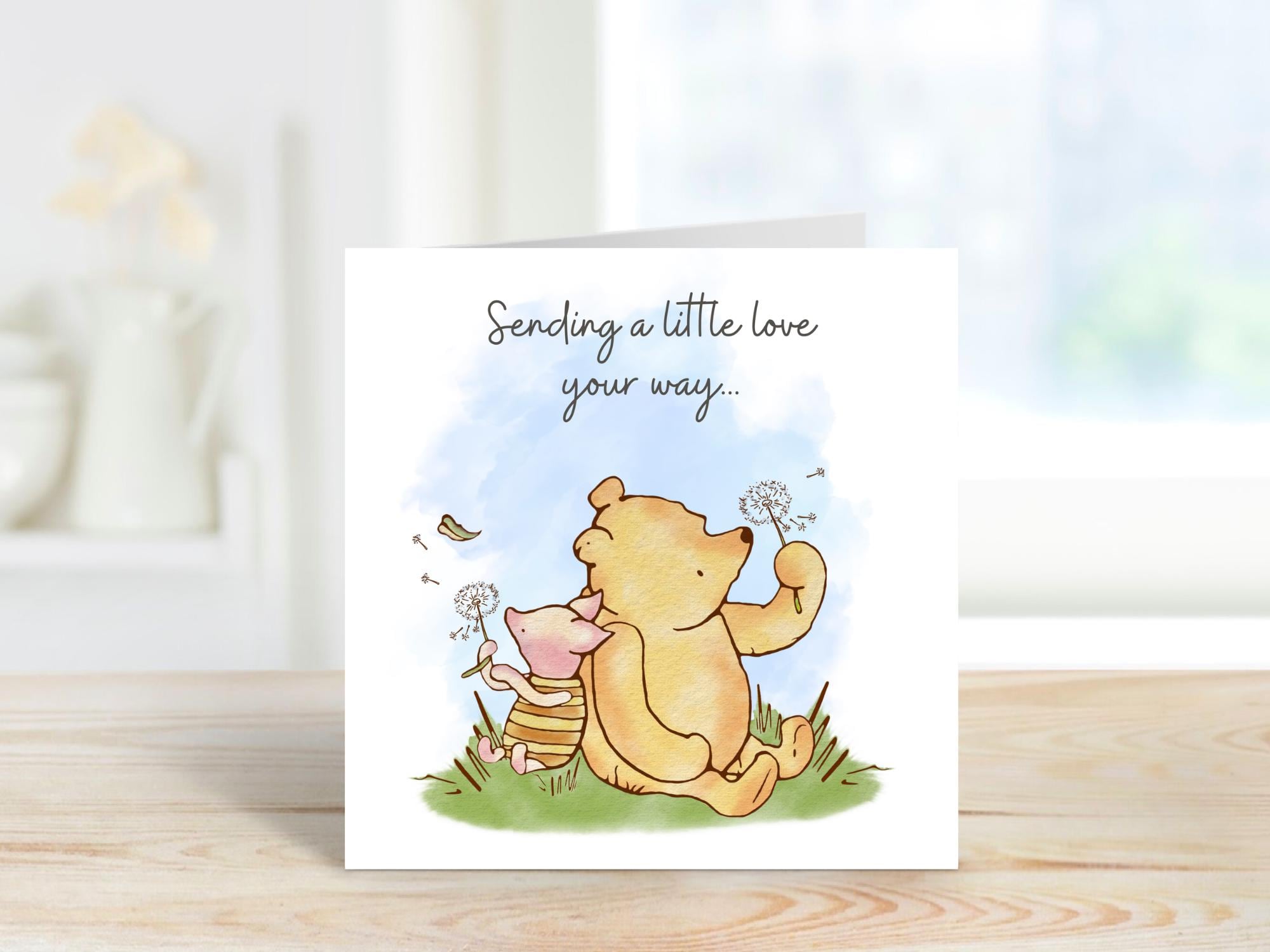Winnie the Pooh & Piglet Card, Sending Love Card, Thinking of You