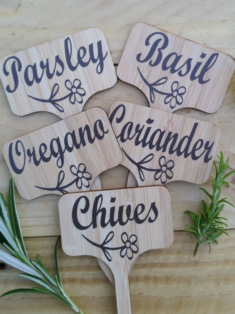 Wooden Plant Labels Bamboo Plant Labels Personalised Plant Etsy