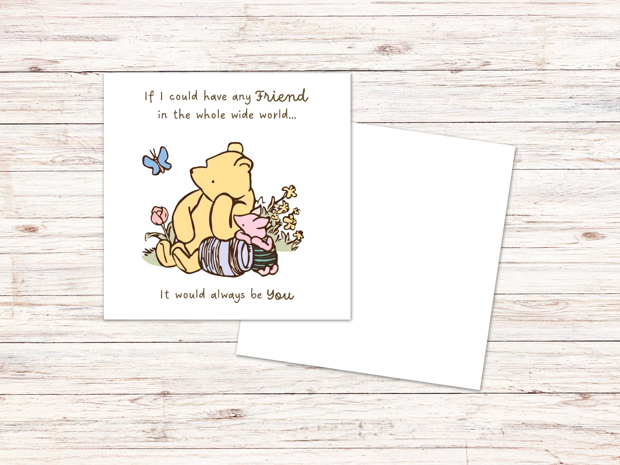Winnie the Pooh Friendship Card, Winnie the Pooh and Piglet
