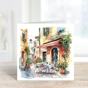 Carte de café italien, carte vierge italienne, carte pour toutes les occasions, carte d'anniversaire de café, carte de café italien design, aquarelle de café italien, carte d'art.