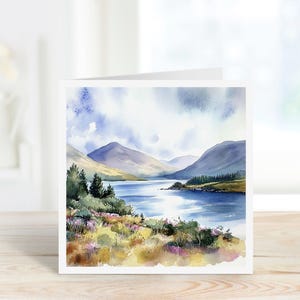 Loch Shiel Kunstkarte, Scottish Loch Geburtstagskarte, Scottish Landschaftskunstkarte, Scottish Loch Blankokarte, Karte für jeden Anlass, Loch Art Card.