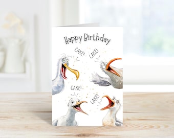 Funny Seagull Birthday Card, Funny Birthday Card, Seagull Birthday Card, Funny Birthday Card for Him, Funny Birthday Card for Friend.