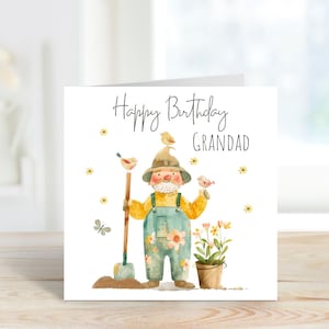 Carte d'anniversaire pour grand-père, carte d'anniversaire pour grand-père, carte de jardinage d'homme, carte de jardin d'homme, carte de jardinage, carte de jardinier.