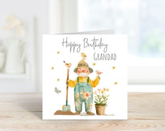 Birthday Card for Grandad, Birthday Card for Grandpa, Man's Gardening Card, Man's Garden Card, Gardening Card, Gardener's Card.