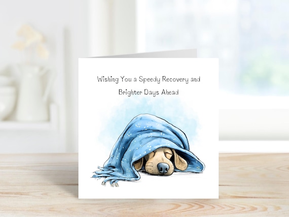 Get Well Card, Dog Get Well Card, Speedy Recovery Card, Sleeping Dog Get Well Card, Wishing You a Speedy Recovery Card, Cute Get Well Card.