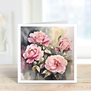 Rosen-Design-Karte, Rosen-Geburtstagskarte, Rosen-leere Karte, Rosen-Dankeschön-Karte, Beileidskarte, Rosen-Kunstkarte, Blumenkarte für jeden Anlass