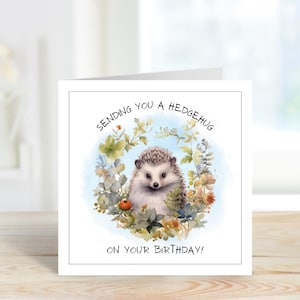 Igel Geburtstagskarte, Hedgehugs Geburtstagskarte.