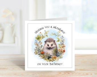 Hedgehog Birthday Card, Hedgehugs Birthday Card.