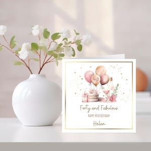 Carte personnalisée 50e anniversaire, carte 50e anniversaire pour elle, carte 50 ans et fabuleuse, carte cinquantième anniversaire.